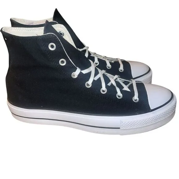 NEW MEN'S CONVERSE BLACKāCANVAS PLATFORM SNEAKERS Size 11.5 Rare - Picture 6 of 7